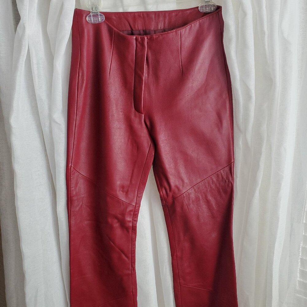 Red Pelle Studio Petite Leather Pants Sz 4
